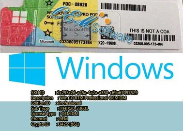 Vensters 10 Prooem Sticker Professionele Winst 10 Procoa-Etiket Online Activering