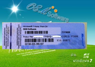 Online Prooem van Activeringswindows 7 Sleutel, Windows 7-Sticker van Home Premium de Zeer belangrijke Coa